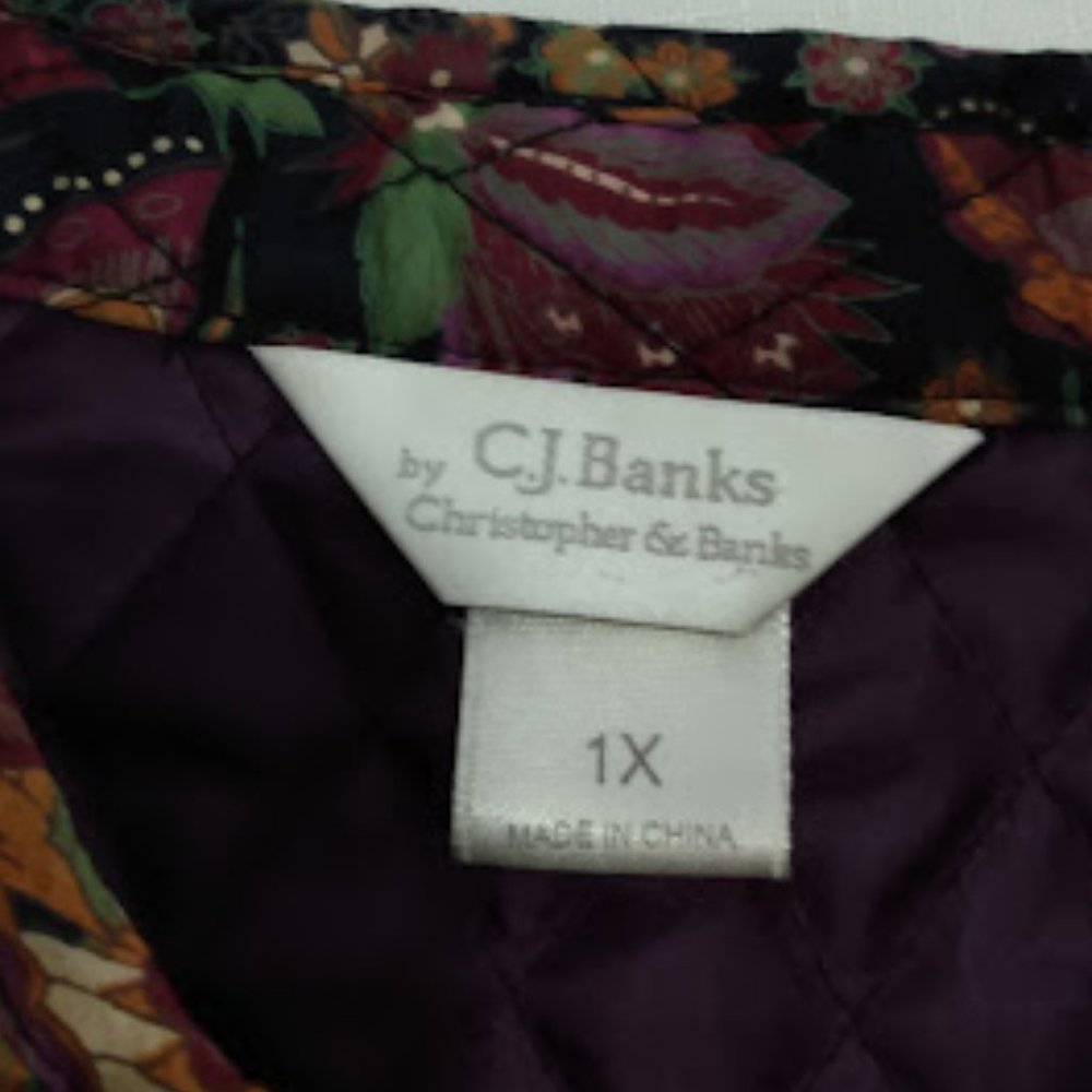 C.J. Banks by Christopher Banks: Quilted jacket button closure two front pockets - Picture 4 of 7